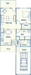 A2-One Bedroom / One Bath -767 Sq.Ft.*