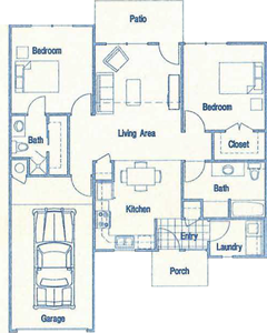 B2-Two Bedroom / Two Bath-1032 Sq.Ft.*
